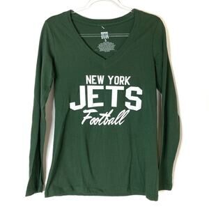 3/$30 Junk Food | New York Jets Green White Football Long Sleeve Tee S